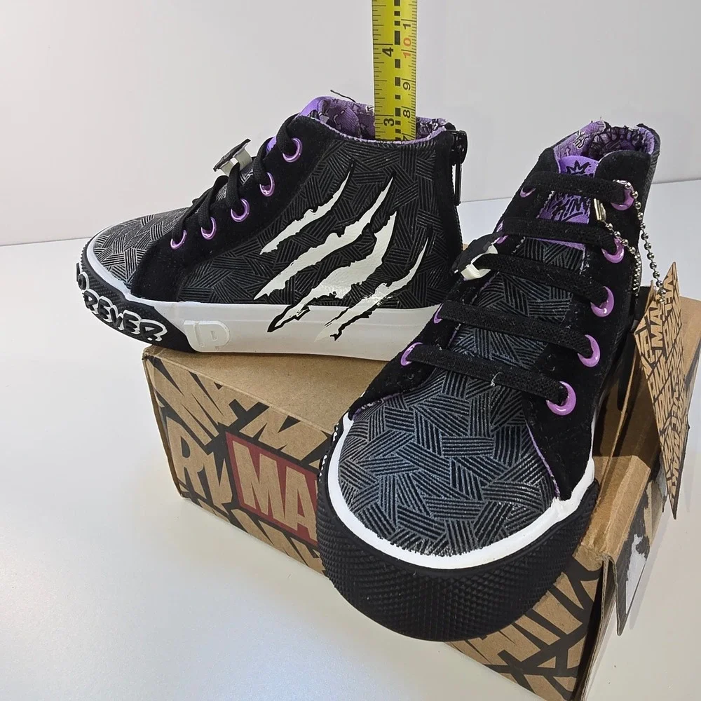 Marvel Black Panther Ground Up High Top Sneakers Boys Size 9 Black Purple Box